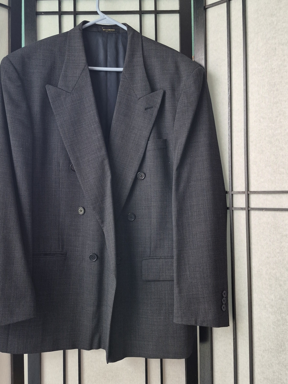 Vintage Monsieur Givenchy Double-Breasted Sport Coat Blazer | Charcoal Gray